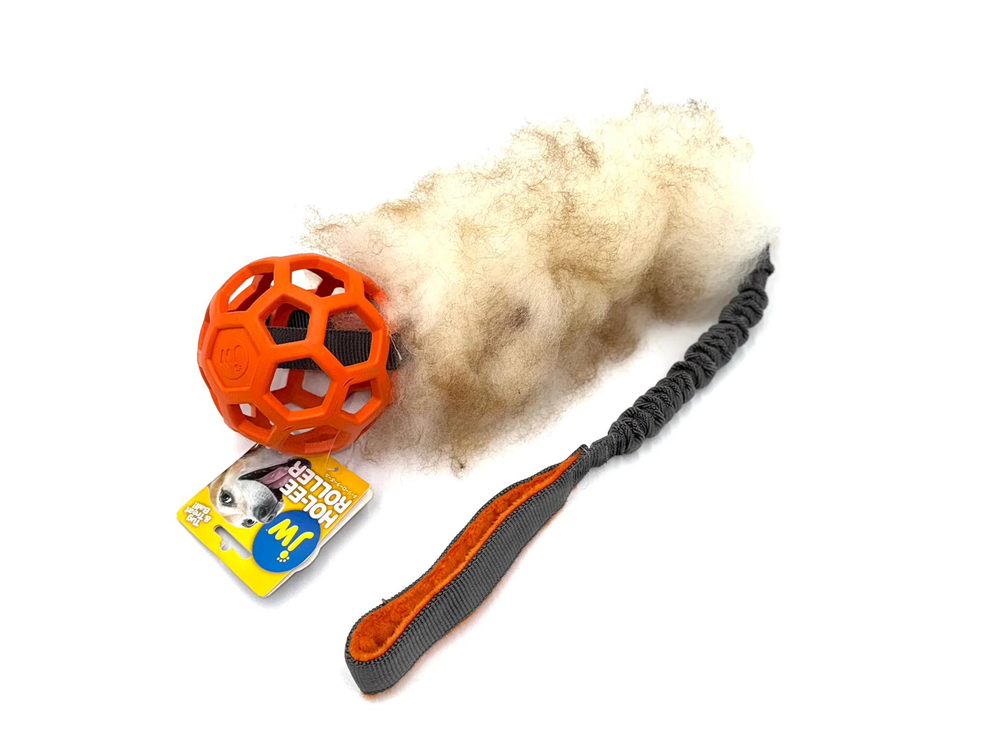 Szarpak Bungee Fluffy Roller M - Szarpak dla psa z owcy